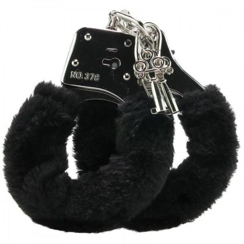 furry cuffs black