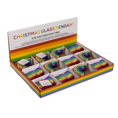 Kinky Pleasure - OB150 - Pride Christmas Glass Pendant - For The Christmas Tree