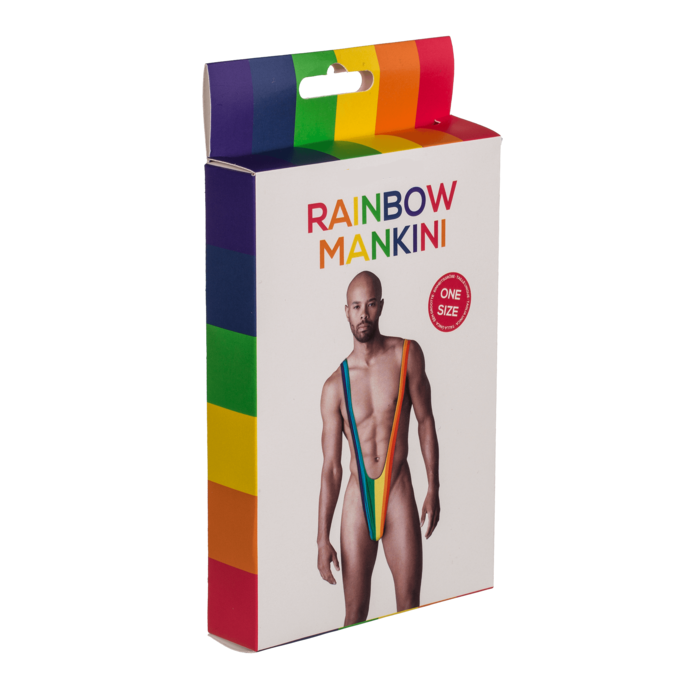 Kinky Pleasure - OB044 - Mankini Rainbow - One Size Fits Most