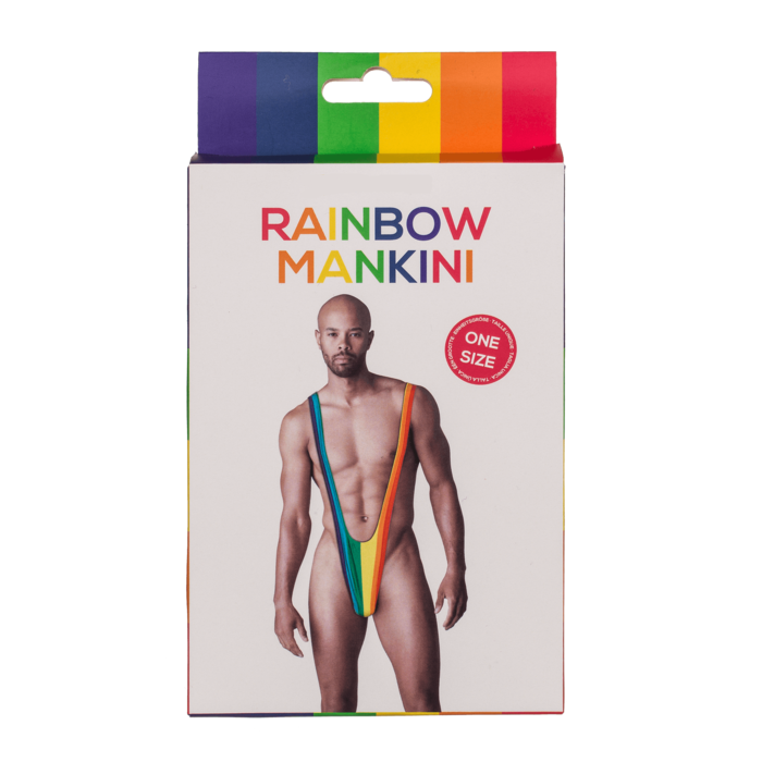 Kinky Pleasure - OB044 - Mankini Rainbow - One Size Fits Most