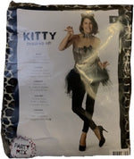 Kinky Kitty Dress Costume – Strapless Dress, Tail, Leopard Tiara Headband & Collar Bow Choker