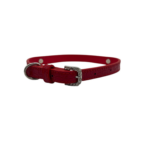 Cat Collar / Small Dog Collar - Red - Dia 9 CM - Length 32 CM - Width 1,2 CM