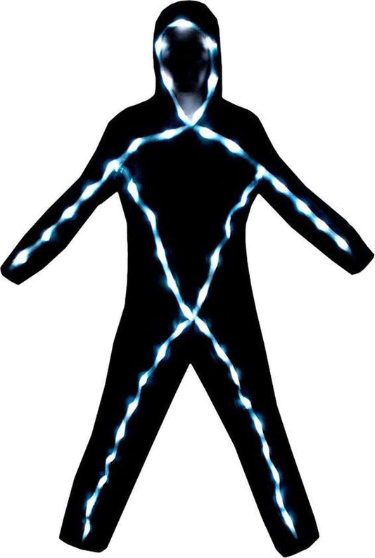 LED Suit – 50 Bright LEDs with On/Off Button – Light-Up Party & Event Costume Size S/M