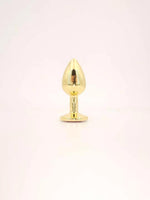 Power Escorts - BR211 Lpink - Diamond King Gold Large Plug Pink Stone - Diameter 4 cm - Length 9.5 cm