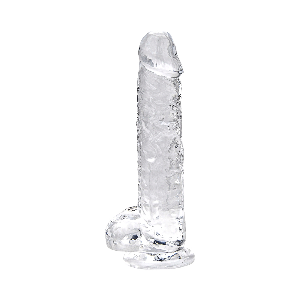 7 Inch Insertable Clear Realistic Dildo With Balls and Suction Cup - 19 CM - N12186