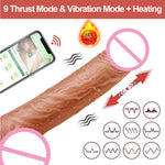 Lovesecret Premium – LS04 – Realistic Vibrator with Big Balls – App-Controlled - Up & Down / Heated / Thrusting / Shaking Modes – Flesh Color