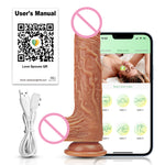 Lovesecret Premium – LS04 – Realistic Vibrator with Big Balls – App-Controlled - Up & Down / Heated / Thrusting / Shaking Modes – Flesh Color