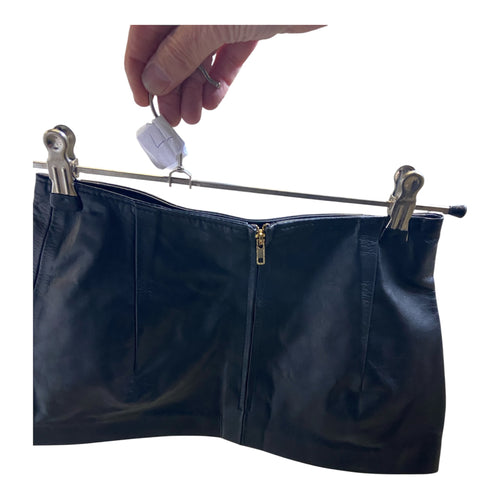 Black Mini Skirt with Back Zipper – Size S