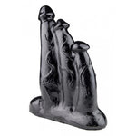 XXLTOYS - Triple King - XXL Dildo - Insertable length 22 X 14 cm - Black - Made in Europe