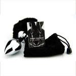 Black Bunny Tail Butt Plug- 9 Cm Tail , 8,3 Cm Plug , dia 3,4 cm - N10422