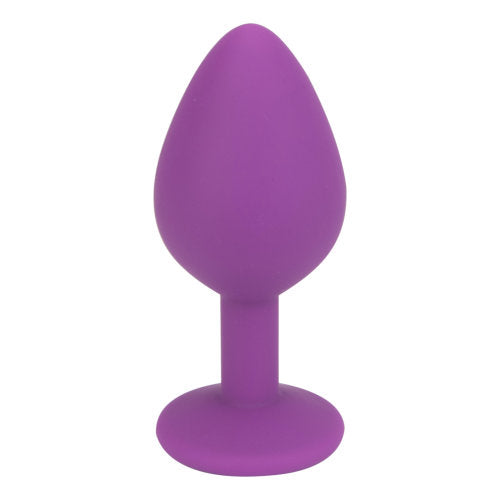 Silicone Purple Plug With Clear Stone  Medium - 8,25 CM - N11238