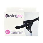 Loving Joy - 6 Inch Silicone Strap On Black - Length 15,5 CM - N11475