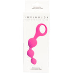 Triple Ripple Silicone Anal Beads - Pink- 14 CM - NS6551