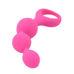 Triple Ripple Silicone Anal Beads - Pink- 14 CM - NS6551