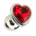 Precious Metals - NS7168 - Heart Desgin Metal Plug With Pink Stone