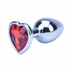 Precious Metals - NS7168 - Heart Desgin Metal Plug With Pink Stone