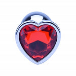 Precious Metals - NS7168 - Heart Desgin Metal Plug With Pink Stone