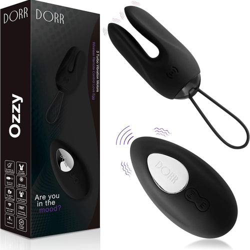 DORR - OZZY - Remote Control Vibrator – 3 Motors, 10 Vibration Patterns, Black