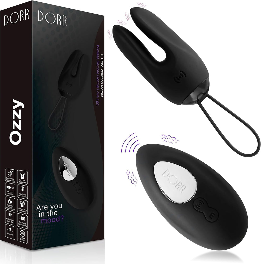 DORR - OZZY - Remote Control Vibrator – 3 Motors, 10 Vibration Patterns, Black