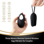DORR - OZZY - Remote Control Vibrator – 3 Motors, 10 Vibration Patterns, Black
