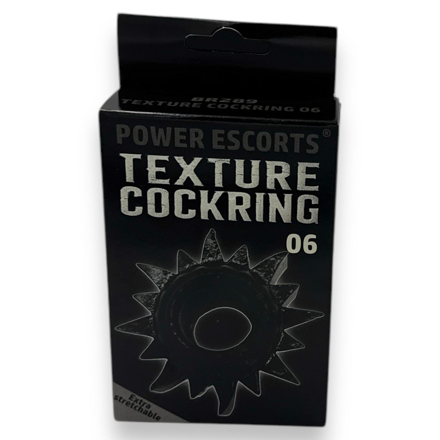 Power Escorts - BR289 - Texture Cockring 06 - Black - Extra Stretchable