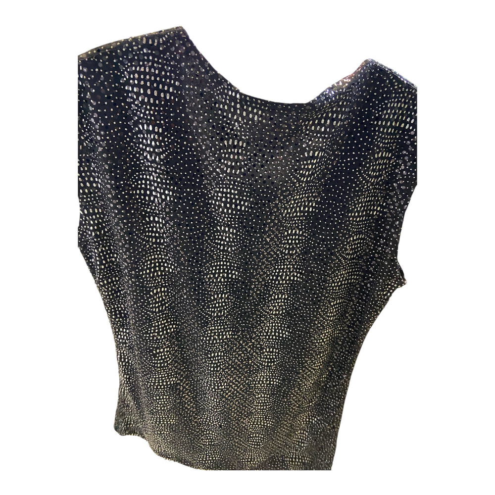 Peter Domenie - Black Silver Sleeveless Shirt Size S