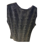 Peter Domenie - Black Silver Sleeveless Shirt Size S