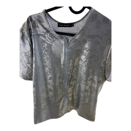 Peter Domenie - Silver Shirt with Gray Patterns and Zipper Size L