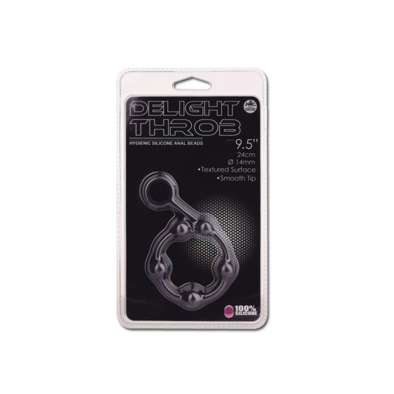 Trendy Deals - TD20127 - Delight Throb Anal Beads Black  24 CM - On Blister