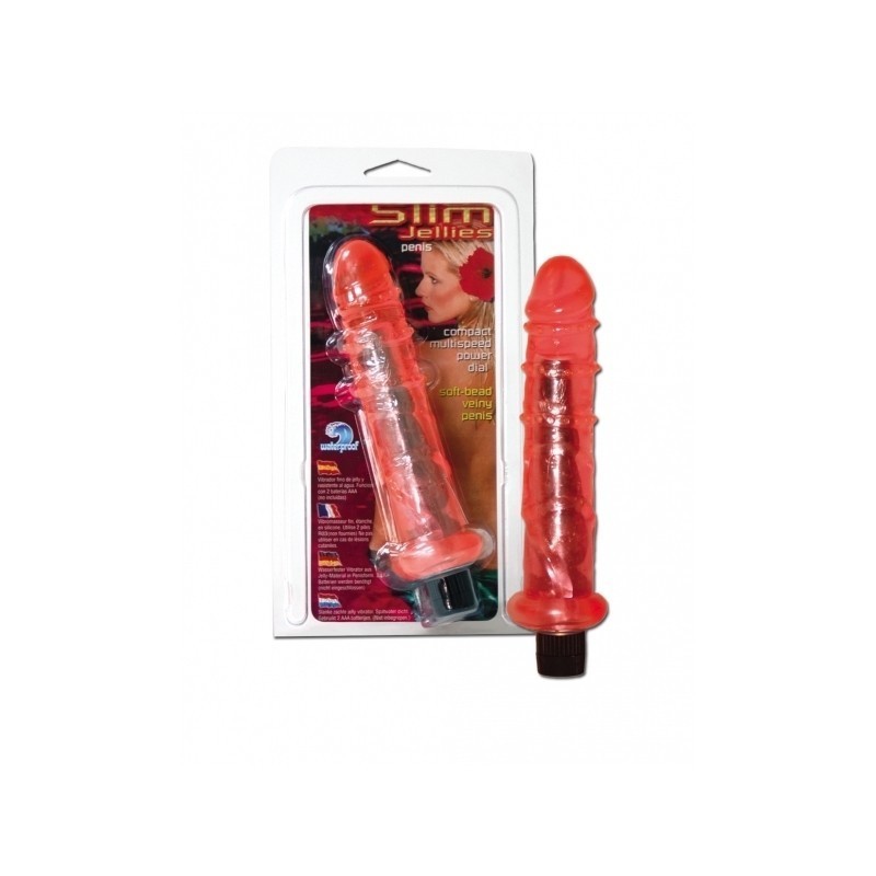 Trendy Deals - TD13202 - Slim Jellies Realistic Vibrator 13 CM / 5 Inch - Red - Perfect Pleasure