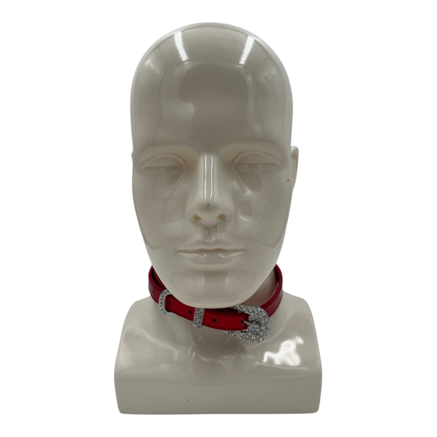 Collar/Neckband - Red - BDSM - Diameter 16 CM - Length 58 CM - Width 1.5 CM