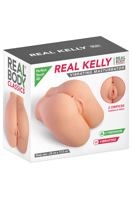 Real Body Kelly - Huge Ass Vibrating Masturbator - Cyberskin -  Anal & Pussy 24 CM  x 17,5 CM