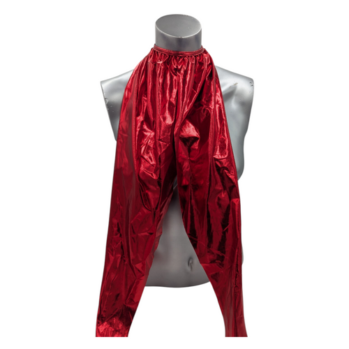 Kinky Glossy Red Halter Top With Open Back