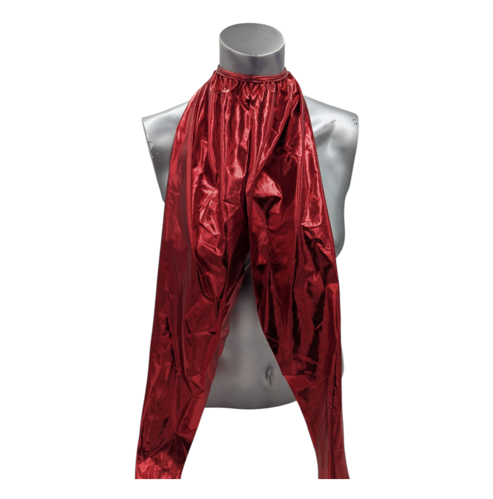 Kinky Glossy Red Halter Top With Open Back