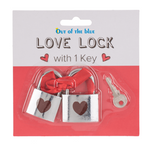 Kinky Pleasure - B057 - Love lock with red heart 2pcs on displaycard