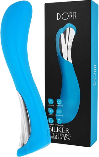 DORR - Silker - G-Spot Vibrator – Blue Silver, Rechargeable, 20 cm