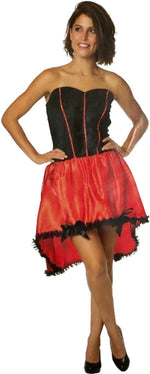 Kinky Spanish Flamingo Dress – Red & Black Strapless Costume Set for Party, Carnival & Erotic Roleplay