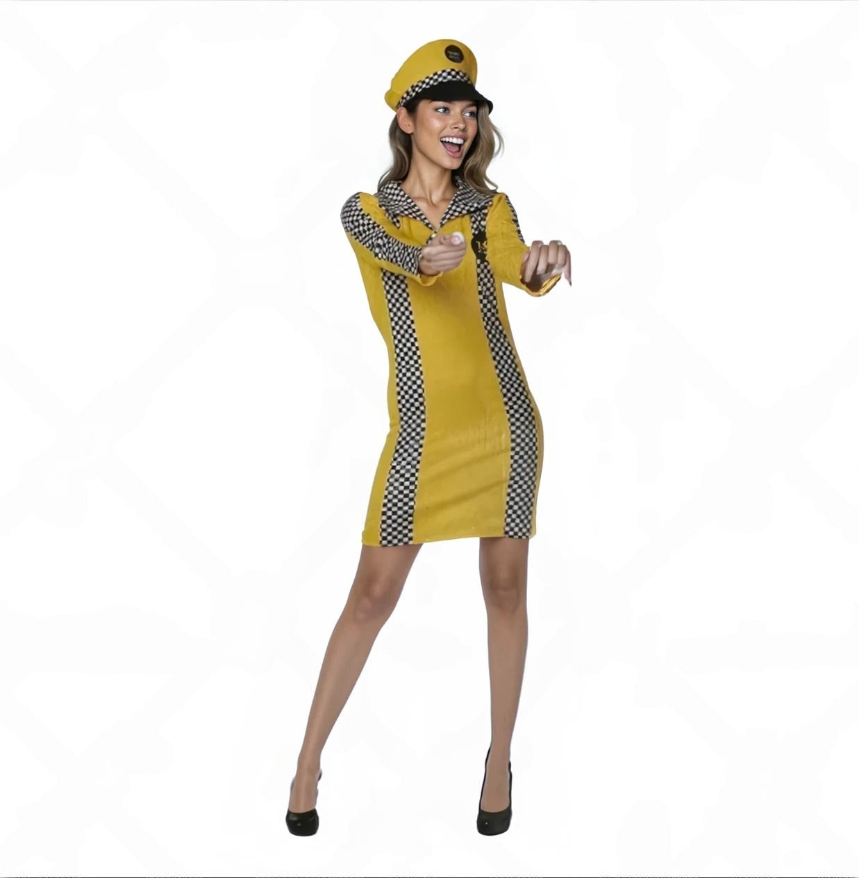 Sexy Taxi Driver Roleplay Dress for Women – Seductive Chauffeur Uniform with Cap - S/M/L