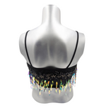 Kinky Top Black Feather Glitter