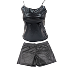 Combi Deal - Kinky  Glossy Black Top With Matching Boxer