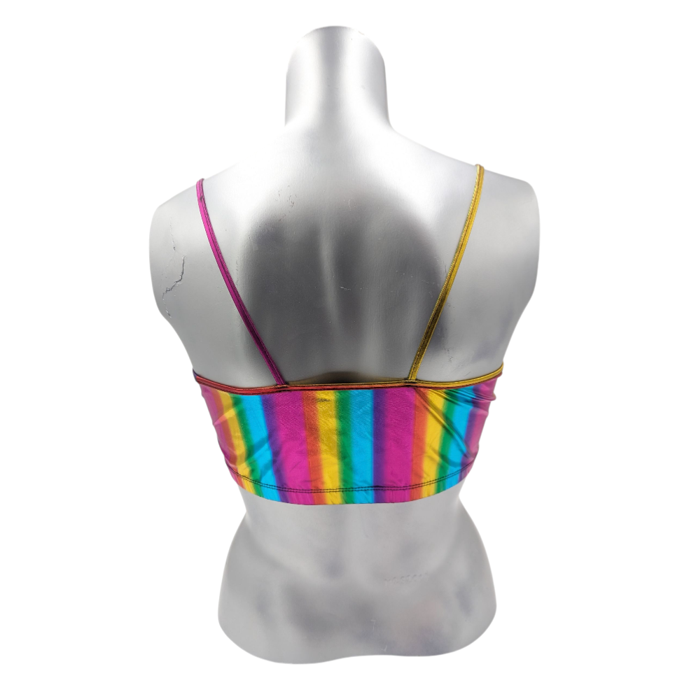 Combi Deal - Kinky Glossy Rainbow Slim Top With Matching Boxer