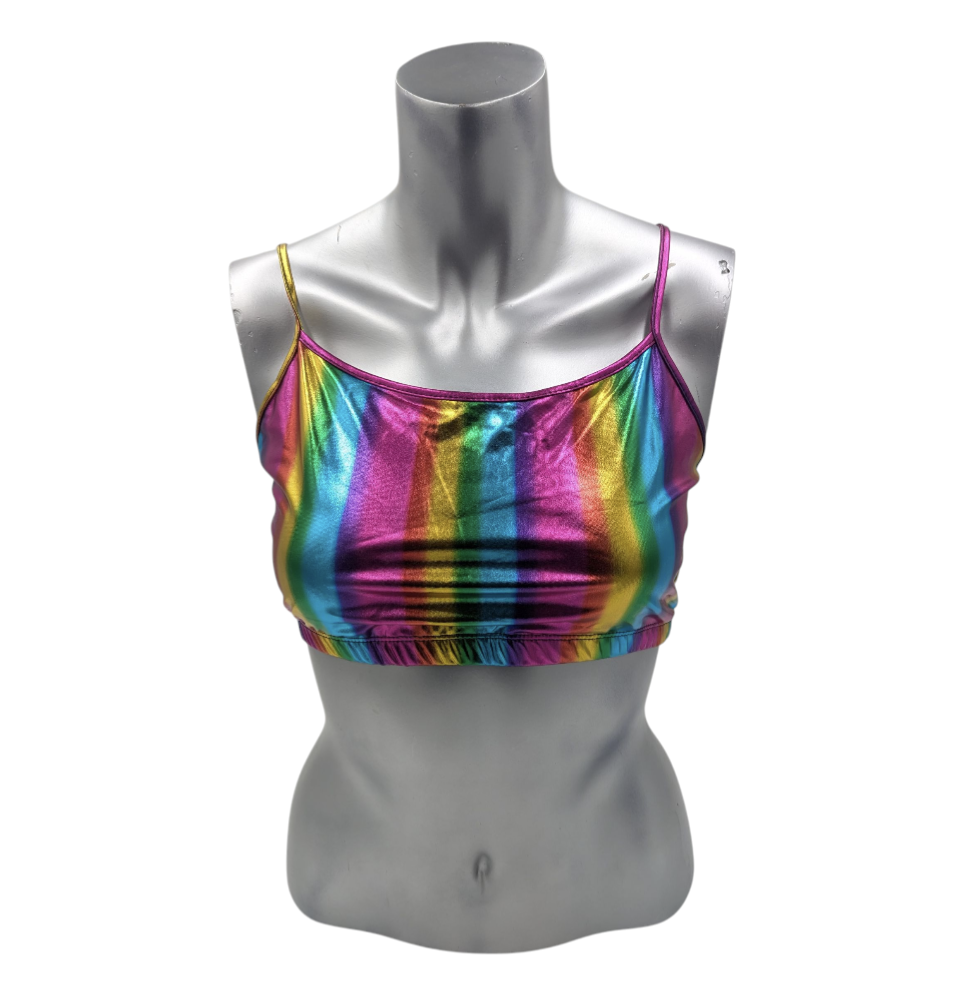Combi Deal - Kinky Glossy Rainbow Slim Top With Matching Boxer