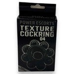 Power Escorts - BR287 - Texture Cockring 04 - Black - Extra Stretchable