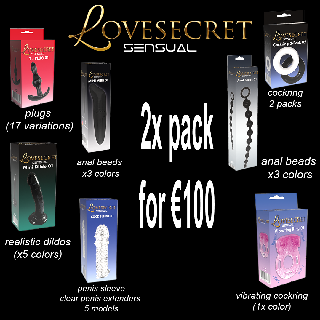 Lovesecret Sensual – LS48 –  37 Pcs Mega Deal Pack 2x for €100 Vibrators / Realistic Dildos / Plugs / (Vibrating) Cockrings