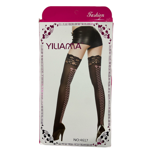 Fashion Classic Stockings black with Pink - One Size