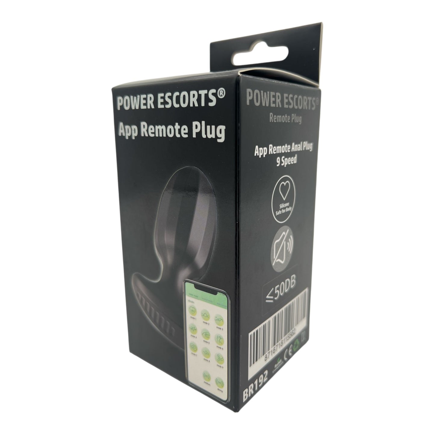 Power Escorts - BR192 - Remote Vibrating Plug - App Controled - Silicone