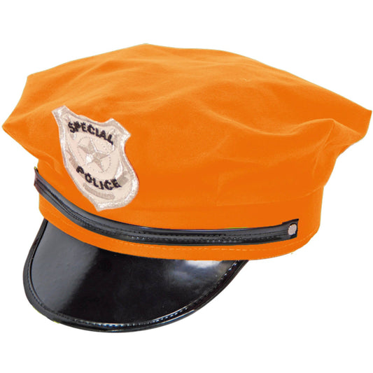 Kinky Pleasure - FT090 - Police Hat - Neon Orange - 1 Piece