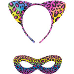 Kinky Pleasure - FT067 - Panter Mask & Tiara 2pcs - Rainbow - 1 Piece