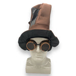 Kinky Pleasure - FT120 - Steampunk Top Hat with Goggles - Brown - 1 Piece