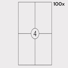 Timmy Toys - VD021 - A6 Etikets For Shipping A4 For Normal Printer - 105 x 148mm - 100 Pcs - 1 Piece